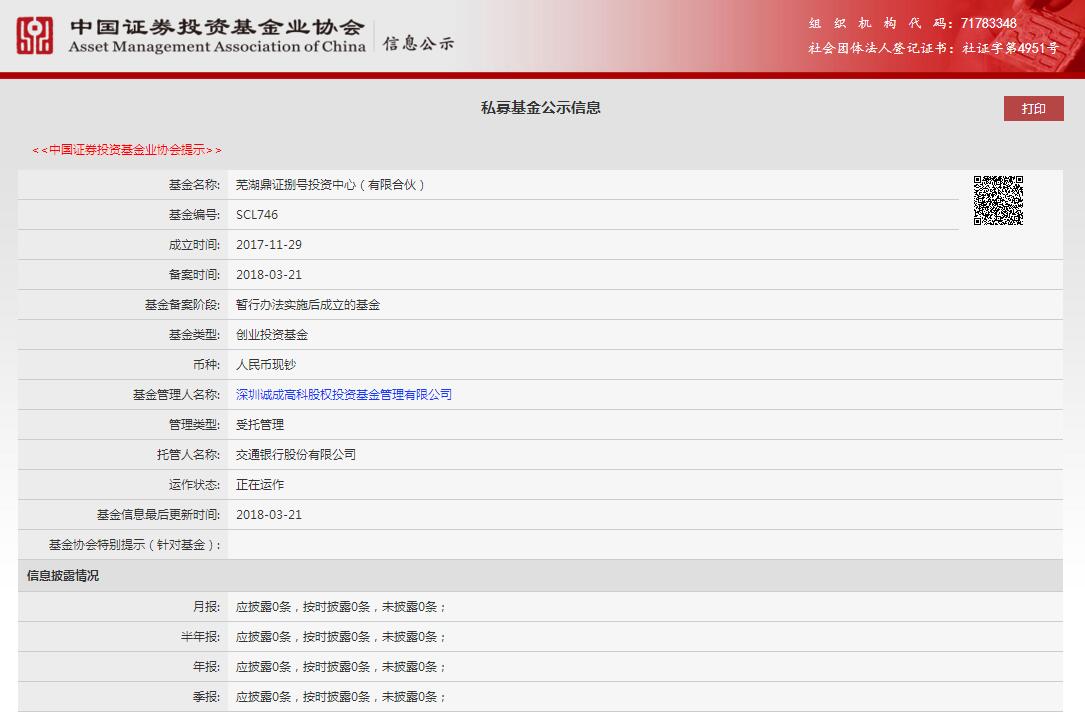 中证鼎诚新成长8号基金备案公告